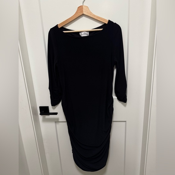 Joseph Ribkoff Dress Black ruched Women’s Size 10 - Picture 4 of 5